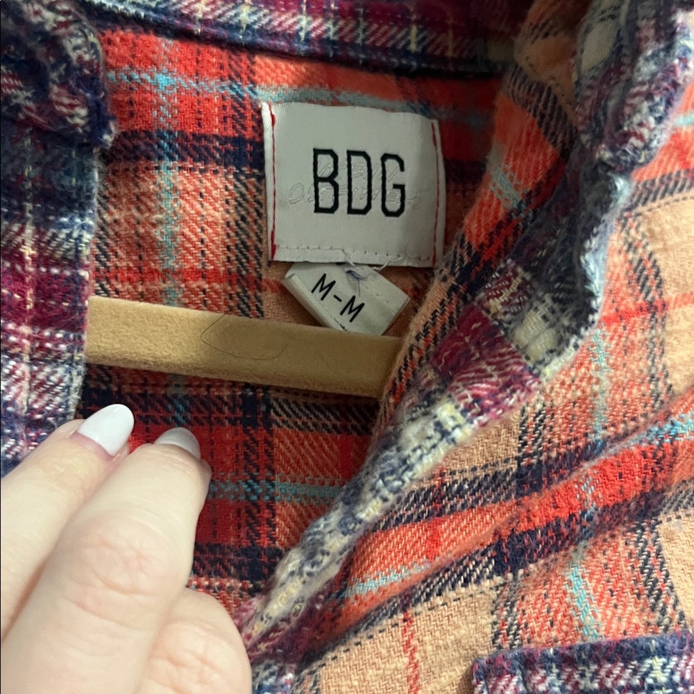 BDG Women’s Colorful Patchwork Plaid Shirt - Picture 2 of 5